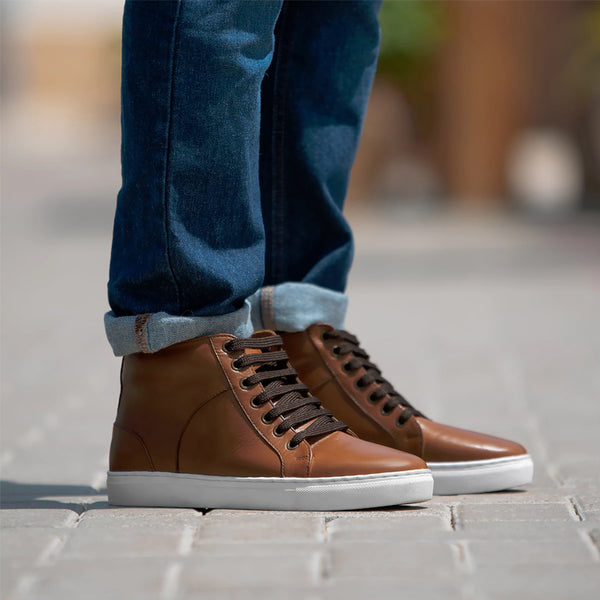 High Top Leather Sneakers