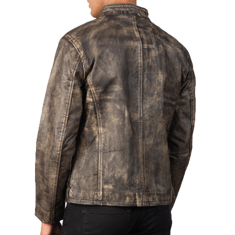 Alex Leather Biker Jacket For Men