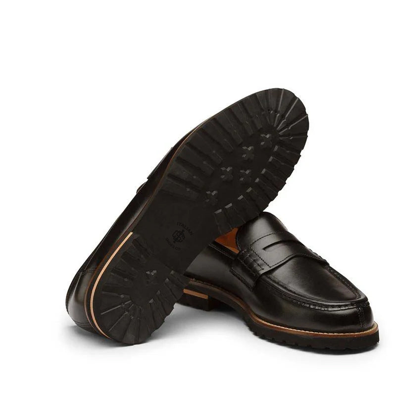 Classic Plain Leather Penny Moccasions Loafers