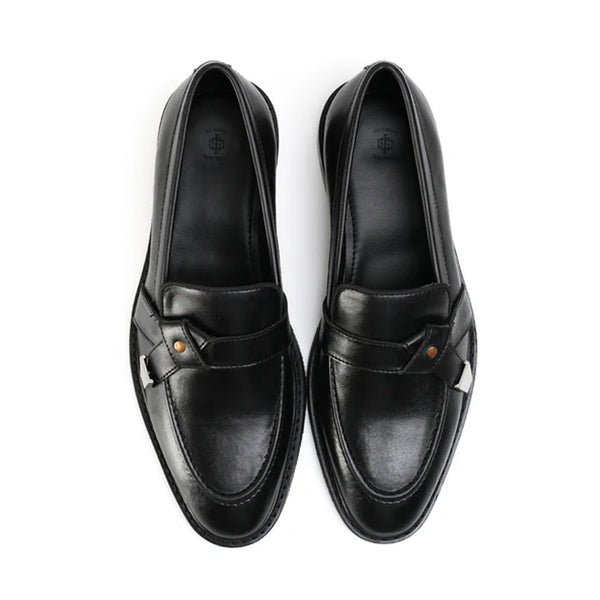 Men Slip On Polished Leather Formal Burgundy Loafer