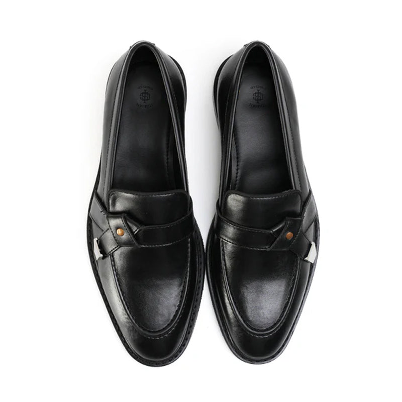 Men Slip On Polished Leather Formal Burgundy Loafer