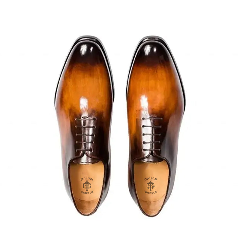 Classic Shiny Leather Oxford Tan Shoe