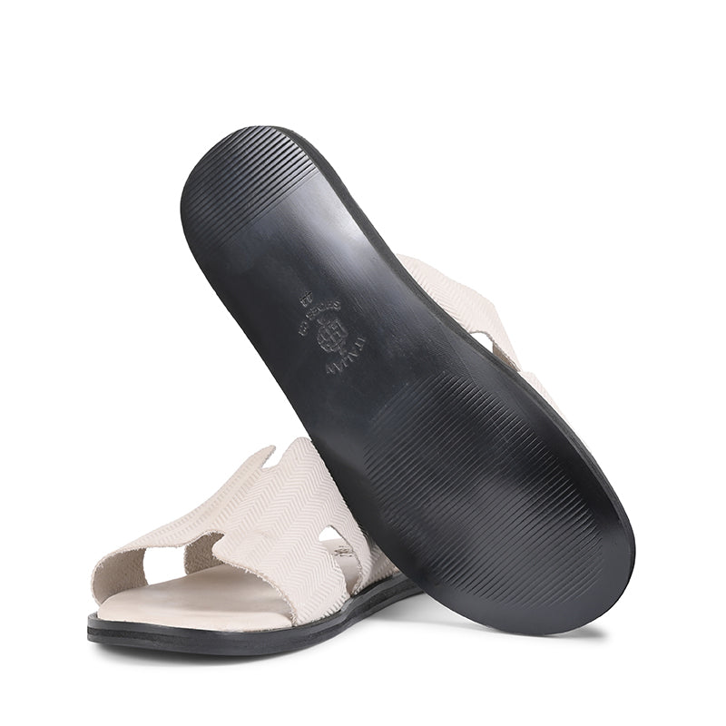Luxury H-Style Leather Sky Slipper For Men
