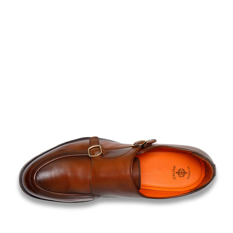 Double Monk Strap Leather Shoes For Men