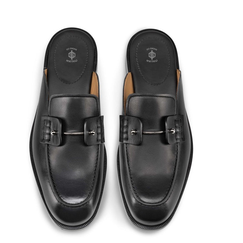 Men Solid Leather Mules