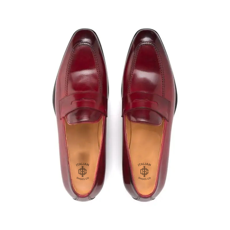 Classic Penny Shiny Leather Blue Loafer