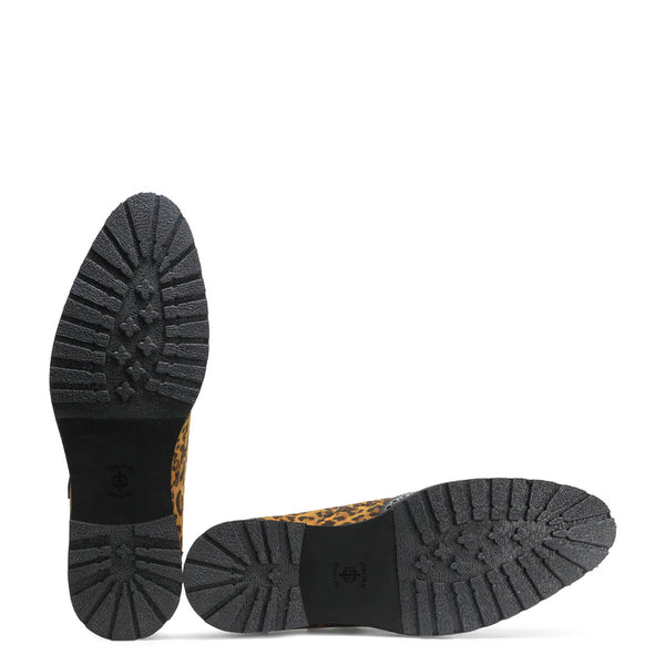 Leapard Printed Leather Double Monk Strap Shoe