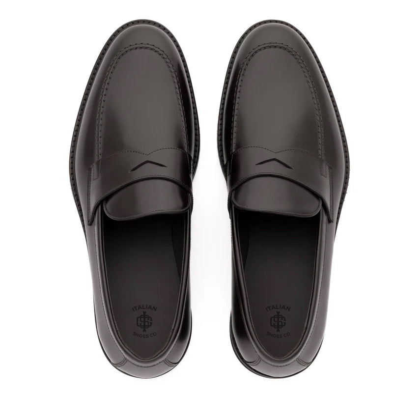 Embossed Casual Penny Leather Loafer