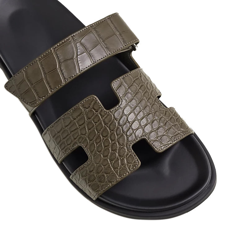 Croco Leather Luxury Sandals