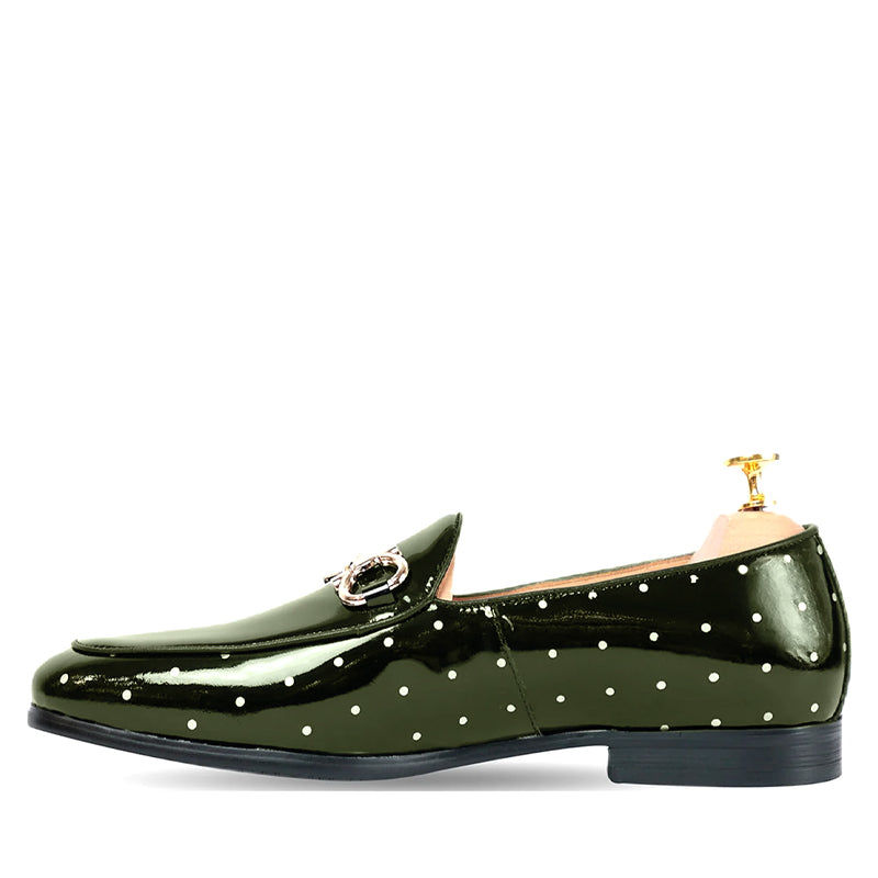 Mikey Patent Brown Slip on Shoes