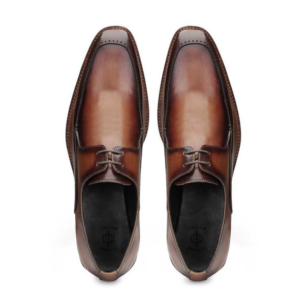 Men Classic Design Solid Leather Formal Derby Shoes