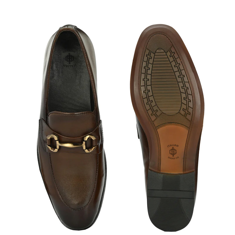 Premium Solid Leather Buckled Loafers