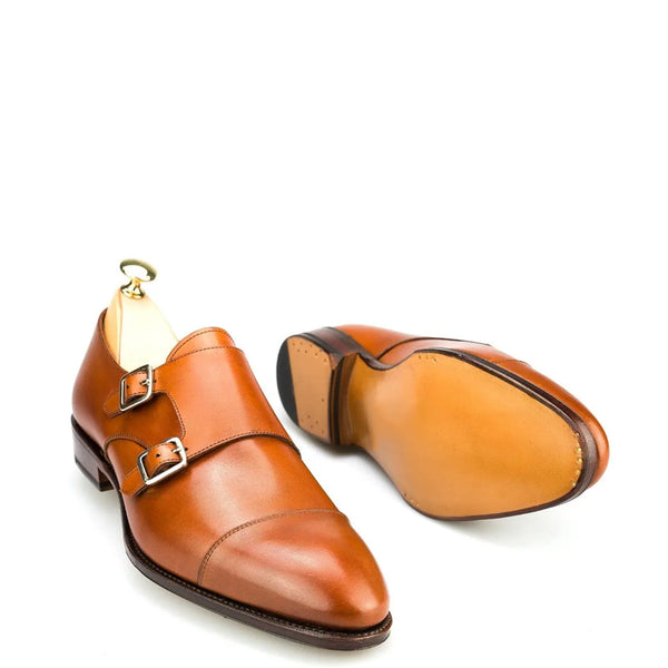 Premium Captoe Leather Double MonkStrap Shoe