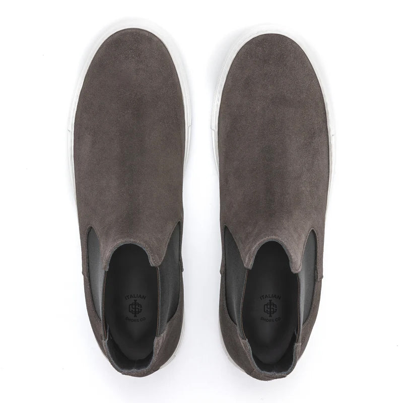 Suede High Top Leather Chelsea Boots