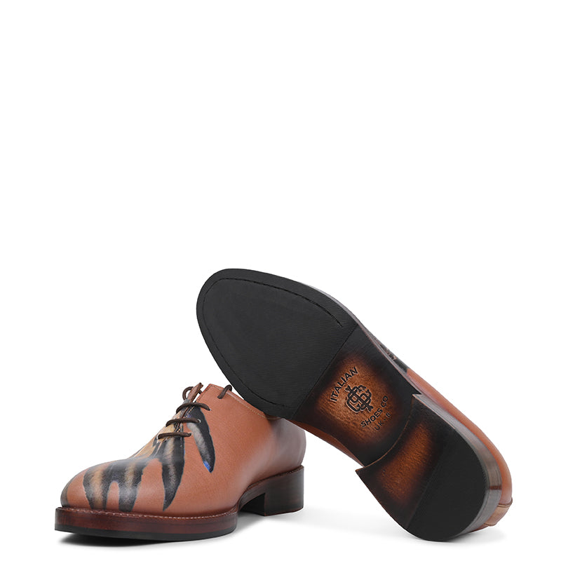 HandPainted Lace-Up Leather Oxford Shoes