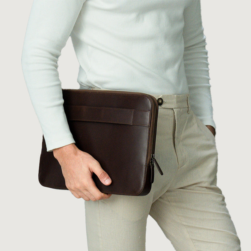 The Baxter Leather Black Laptop Sleeve