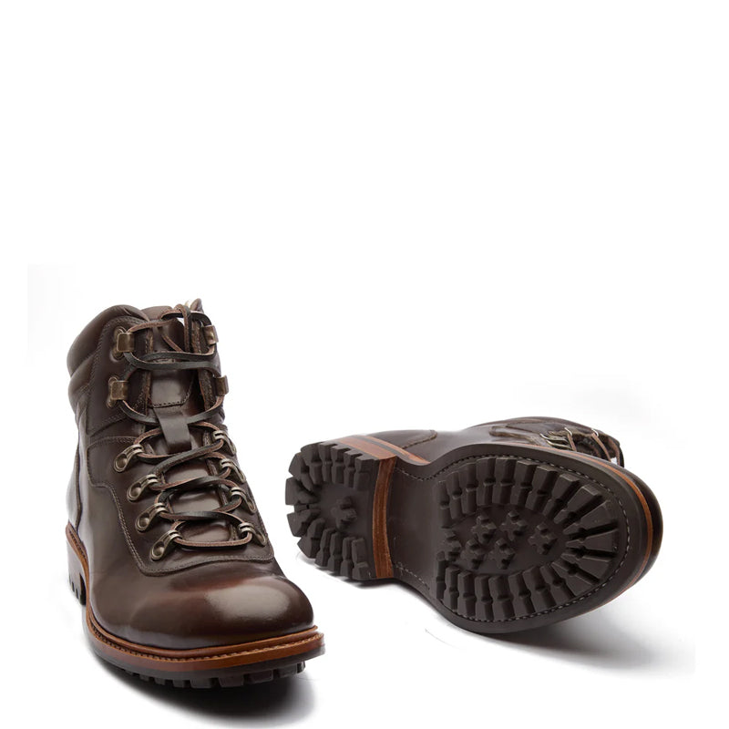 Leather Lace Up Mid Top Ankle Natural Boot For Men