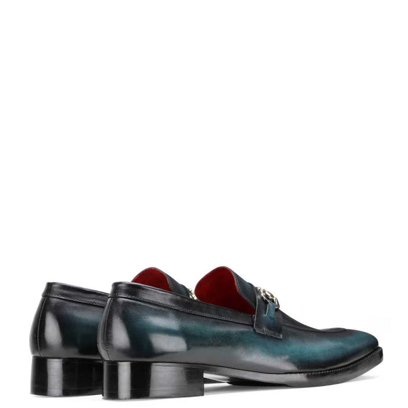 Dual Shade Leather Horsebit Buckled Loafers