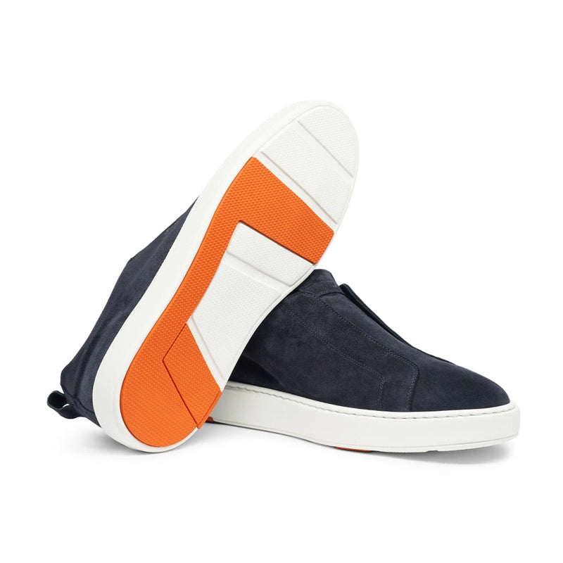 Men Suede Triple Stitch Slip-On Sneakers