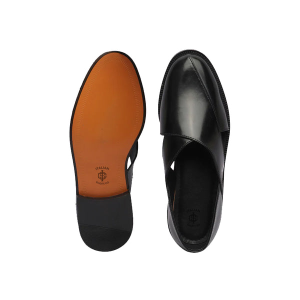 Shiny Leather Closed Comfort Peshawari Sandal