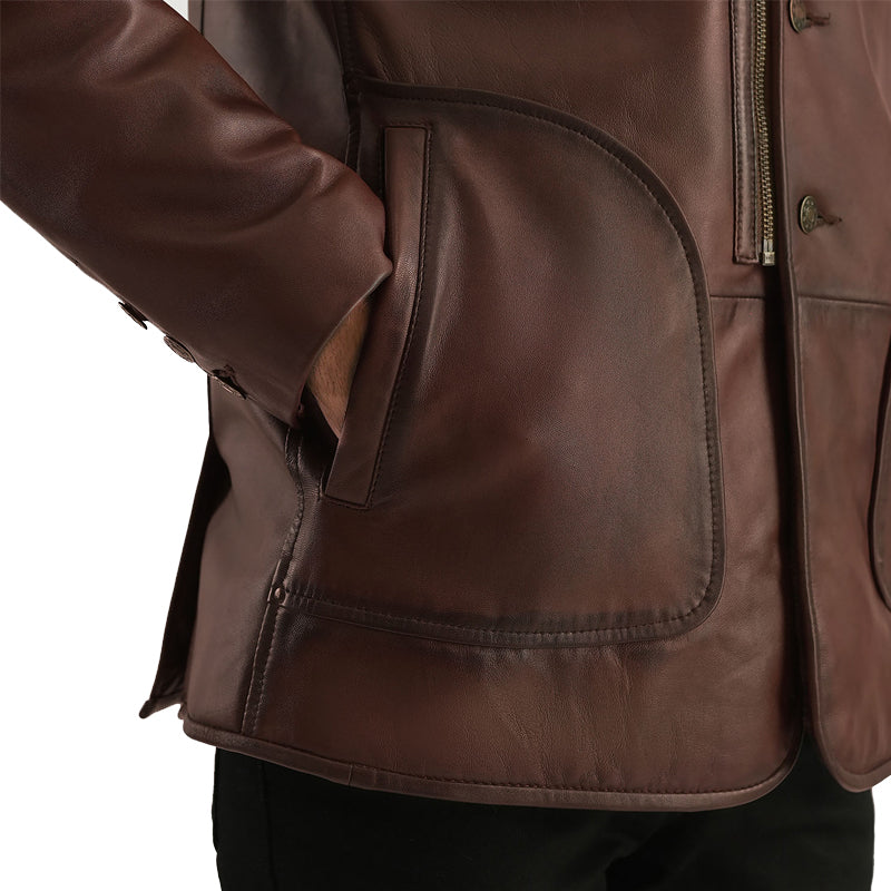 Rocky Fur Leather Jacket For Men