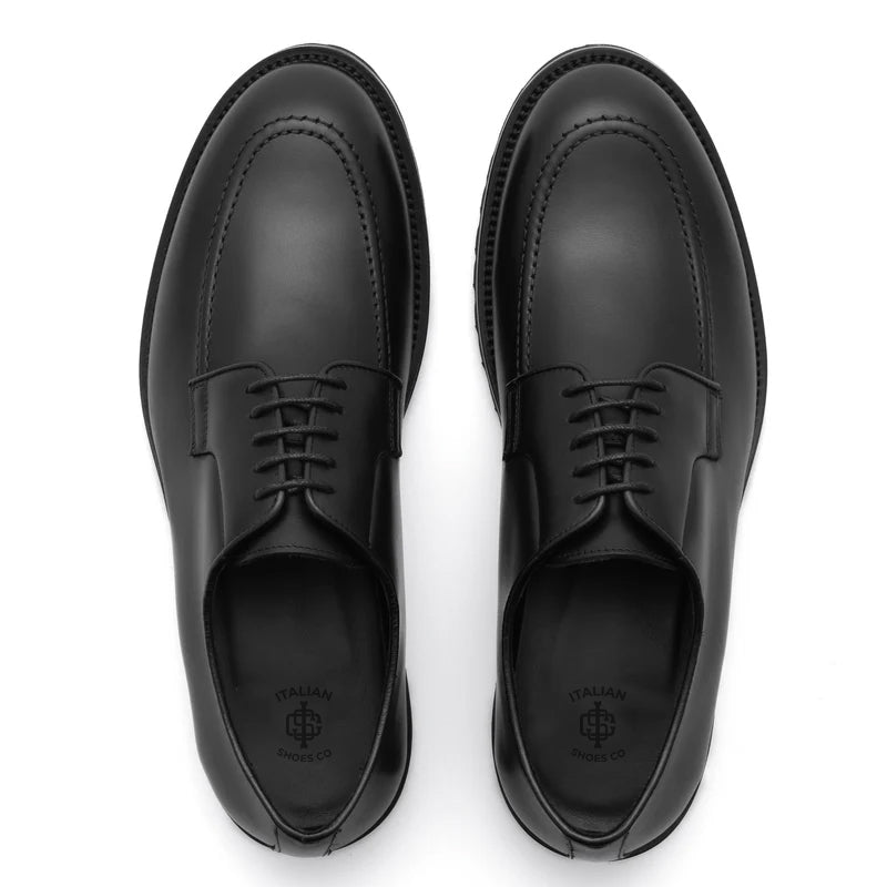 Leather Lace-Up Derby Shoes For Men