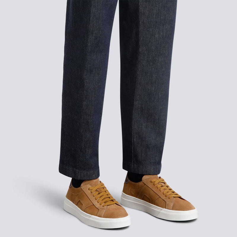 Men Suede Double Buckle Lace Up Sneakers