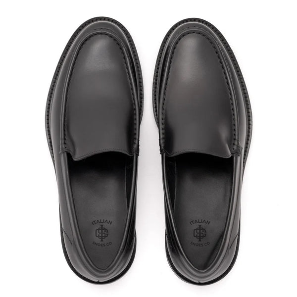 Round Toe Slip On Leather Loafer
