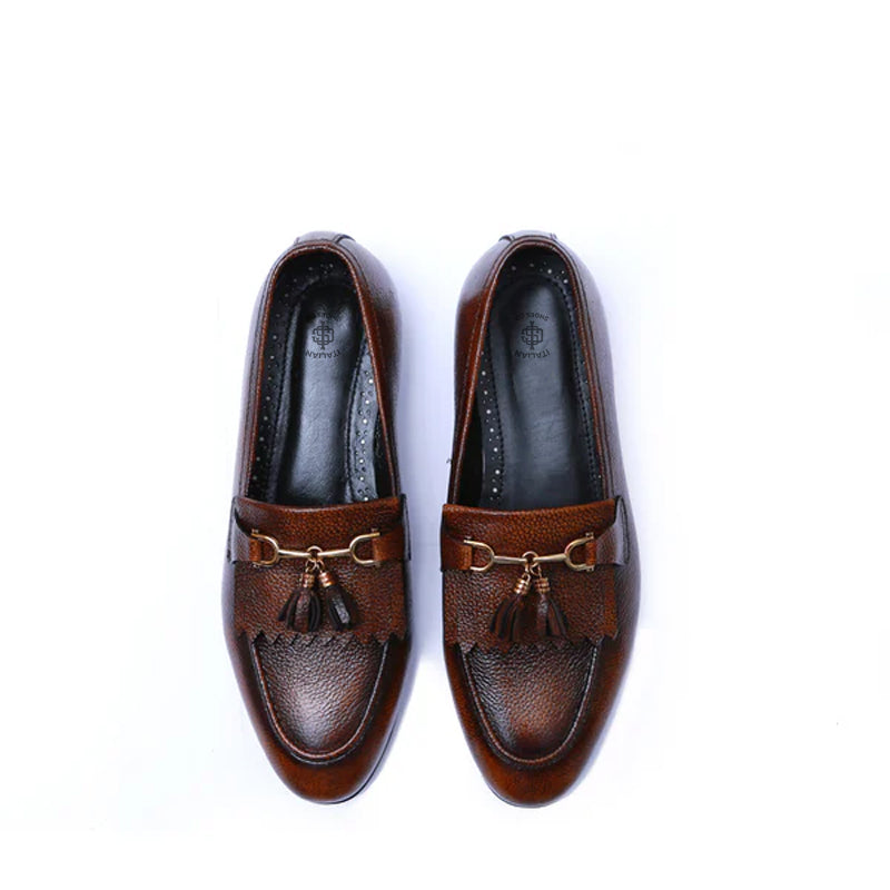 Leather Slip-On Tassel Formal Loafers