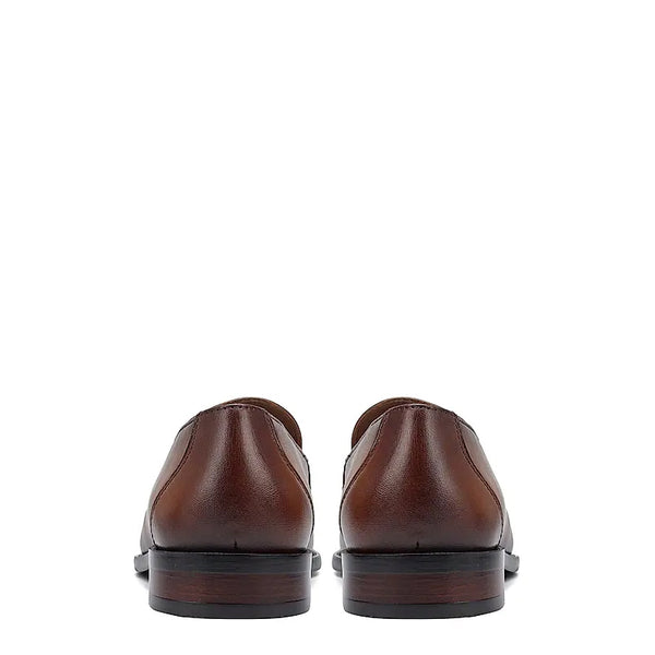 Pure Solid Leather Tassel Burgundy Loafer