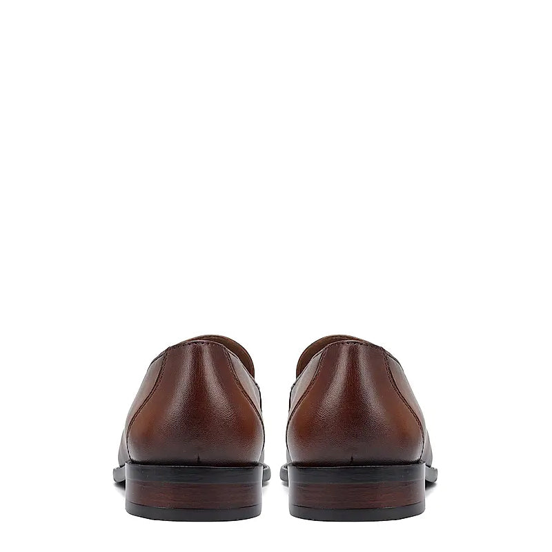 Pure Solid Leather Tassel Tan Loafer