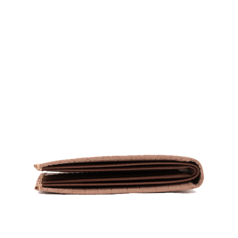Croc Leather Bifold Peach Wallet