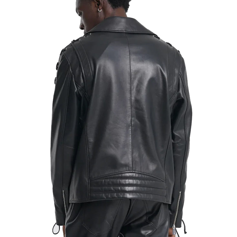 Biker Leather Jacket Black For Men