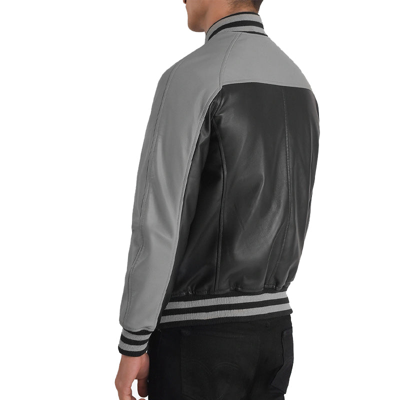 Terrance Leather Bomber Jacket For Men