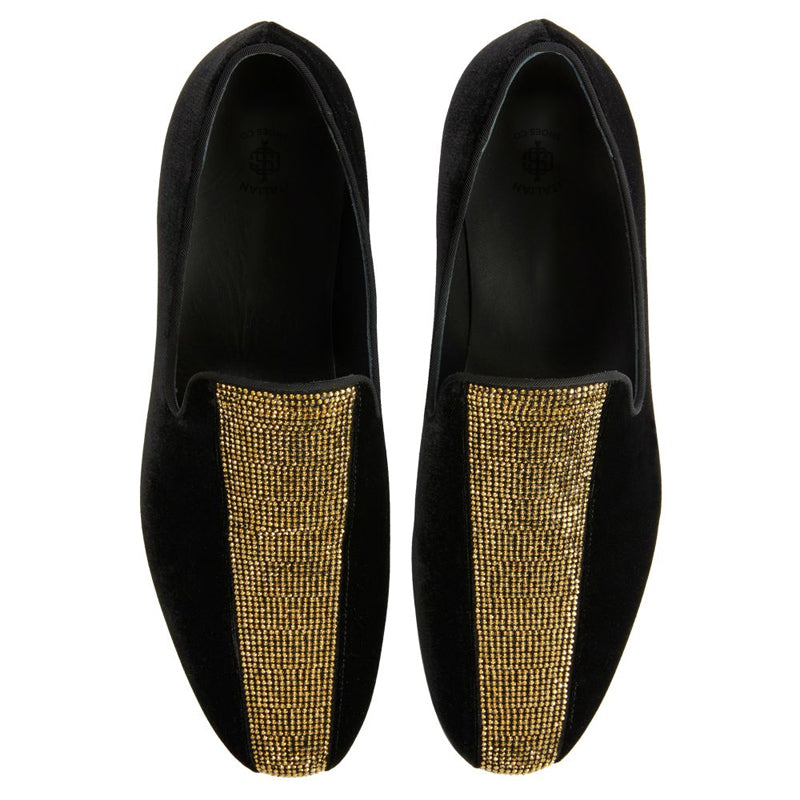 Handmade Gold Design Suede Leather Fashion Loafer