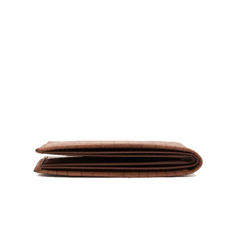 Croc Leather Bifold Peach Wallet