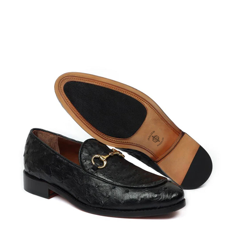 Men Solid Leather Slip-On Green Loafer Shoe