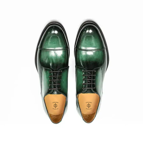 Classic Handmade Shiny Leather Oxford Tan Shoe