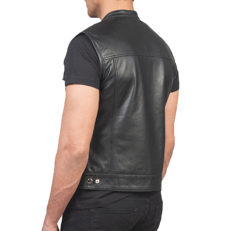 Atlas Moto Leather Vest For Men