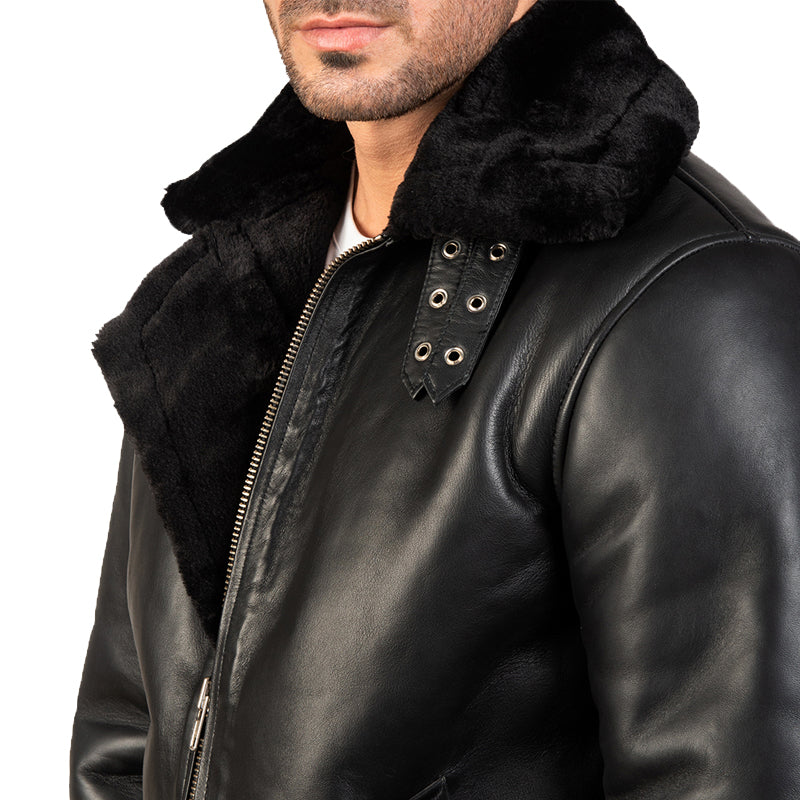 Francis B-3 Leather Bomber Jacket For Men