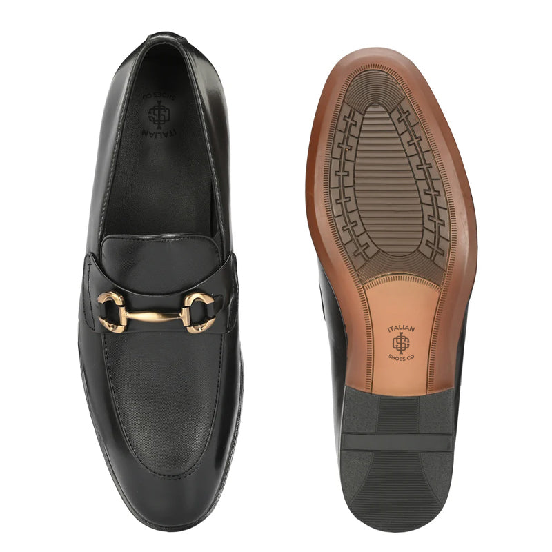 Premium Solid Leather Buckled Loafers