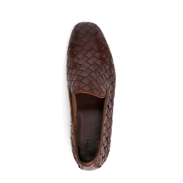 Tessuto Leather Loafers - Brown