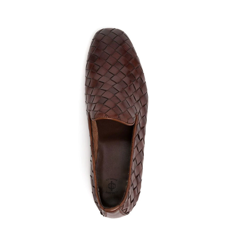 Tessuto Leather Loafers Brown