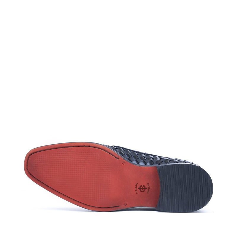 Men Slip On Woven Leather Loafer