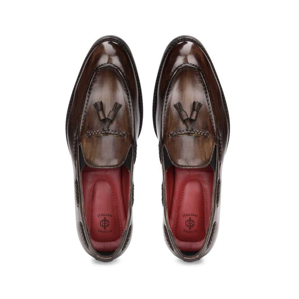Pure Leather Classic Side Lacing Tassel Loafer