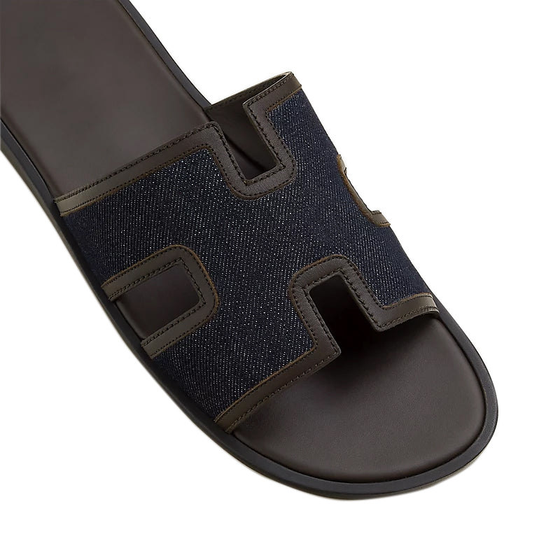 Haven Textured H Style Dual Slip On in Canvas Blue and Beige