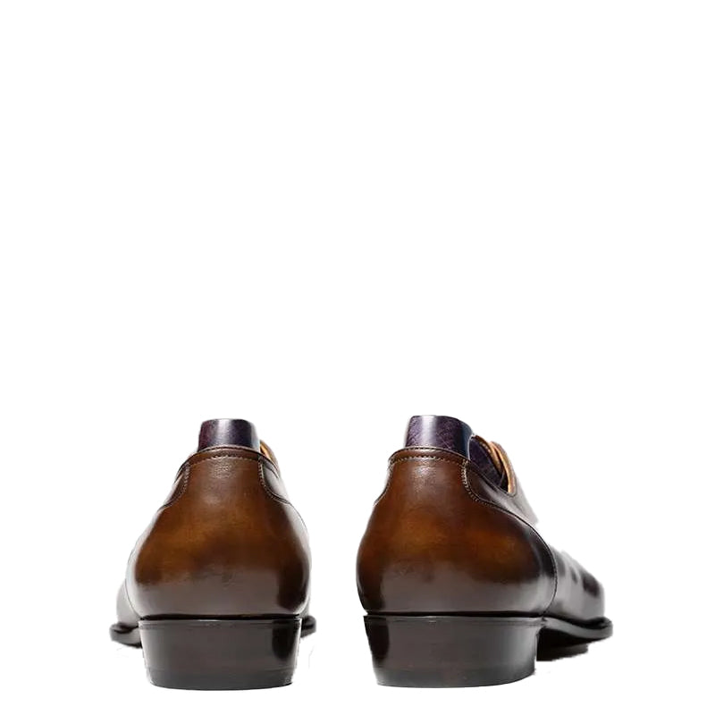 HandPainted Wholecut Split Toe Leather Oxford Shoe