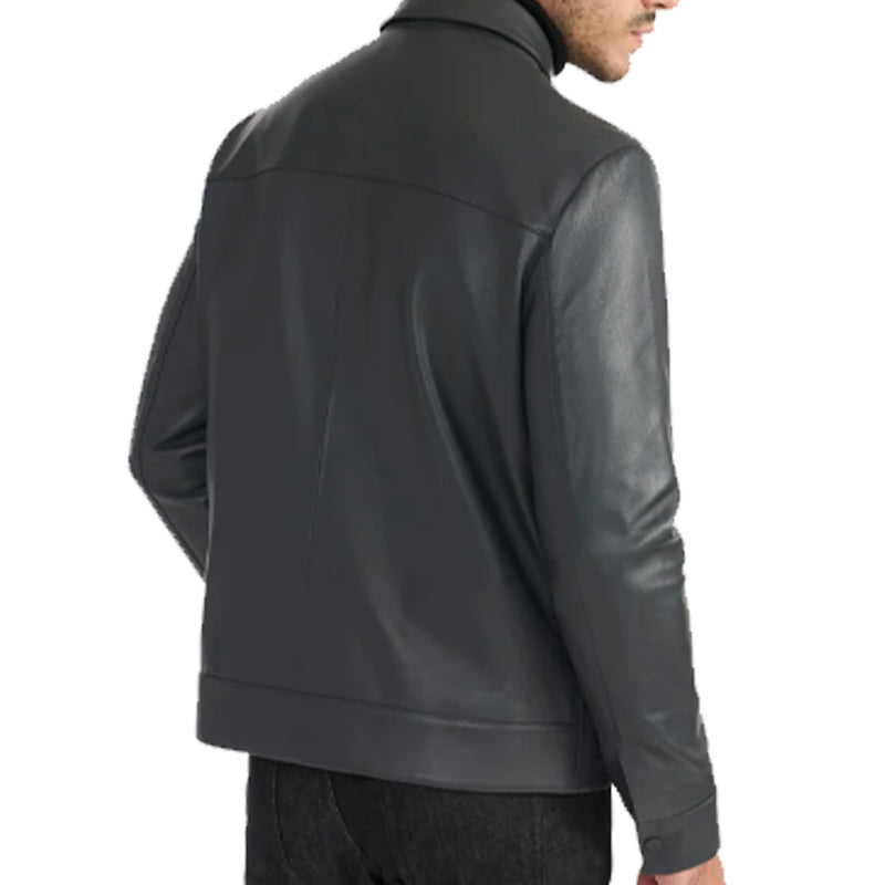 Graphite Grey Diallo Leather Jacket