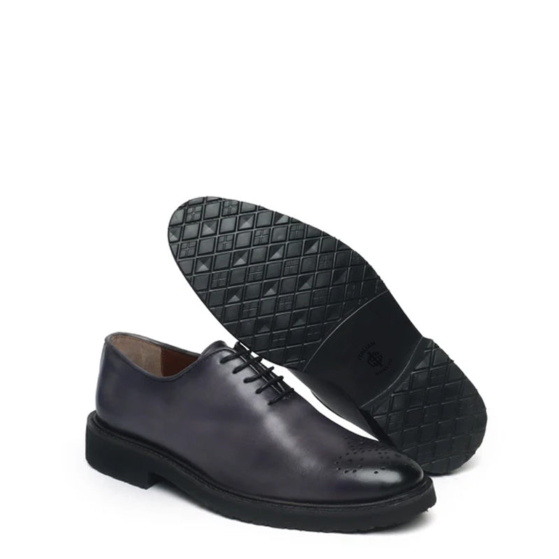 Men Leather Lace-UP Wholecut Oxford Shoes