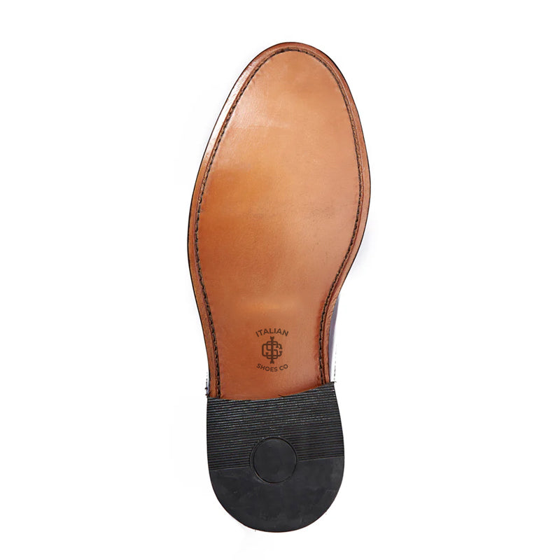 Plain Shiny Leather Cap-Toe Oxford Shoes